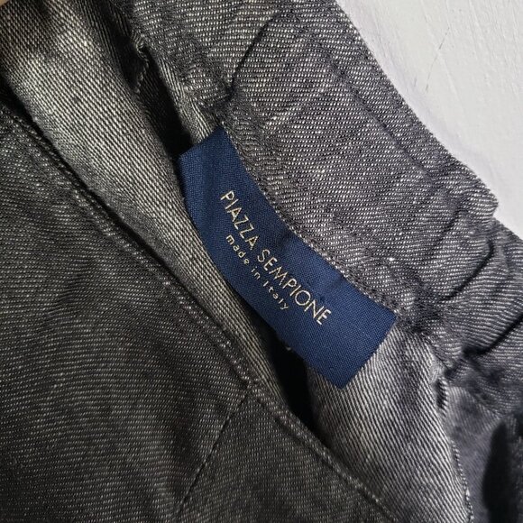 Piazza Sempione Linen Blend Pants Trousers IT 40 US 4 Black Grey - Picture 5 of 11